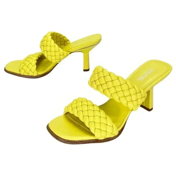 MICHAEL Michael Kors Amelia Lime Nappa Faux Leather Womens Heels Size 6.5M - Picture 11 of 14